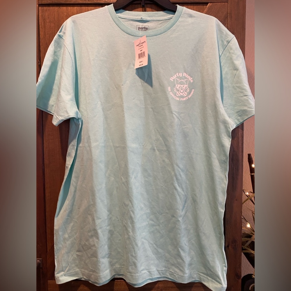 NWT Aqua Blue Graphic Golf Tee for Men